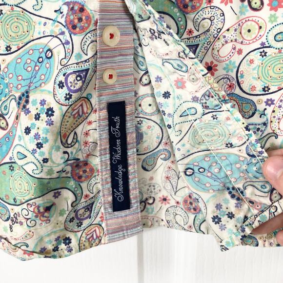 ROBERT GRAHAM Multicolor Bohemian Paisley Button Up Shirt Blouse in Cotton - Picture 7 of 11